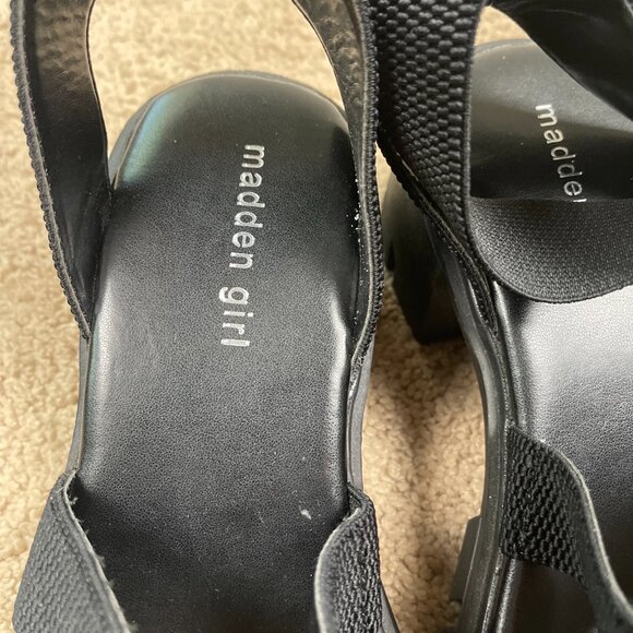 Madden Girl Chunky Platform Sandals Women Size 9 Black Lug Soles Strappy Y2K 90s - Picture 4 of 11